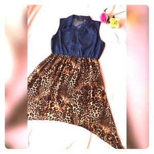 Jean & Cheetah Print Dress